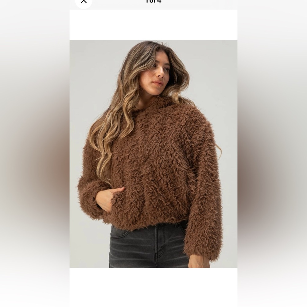 RSQ Cozy Brown Fuzzy Sweater